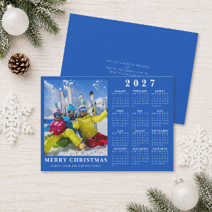 2026 FELIZ NAVIDAD Foto Calendario 2027 Azul