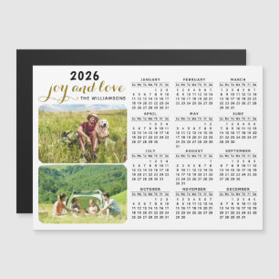 2026 Foto Calendario de imanes Nombre de familia B