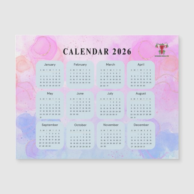 2026 Gynecology Calendar Magnet with Custom Logo (Anverso)