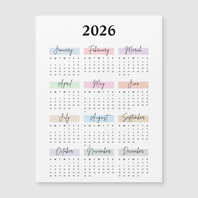 2026 magnet calendar  (Anverso)