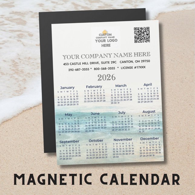 2026 Magnet Calendar Business Name Logo QR Code (Subido por el creador)