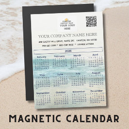 2026 Magnet Calendar Business Name Logo QR Code