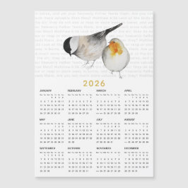 2026 Mateo 6:26 Acuarela Aves Calendario Magnet