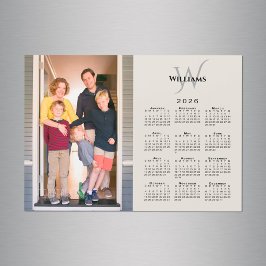 2026 Personalizado del calendario Foto Monograma B