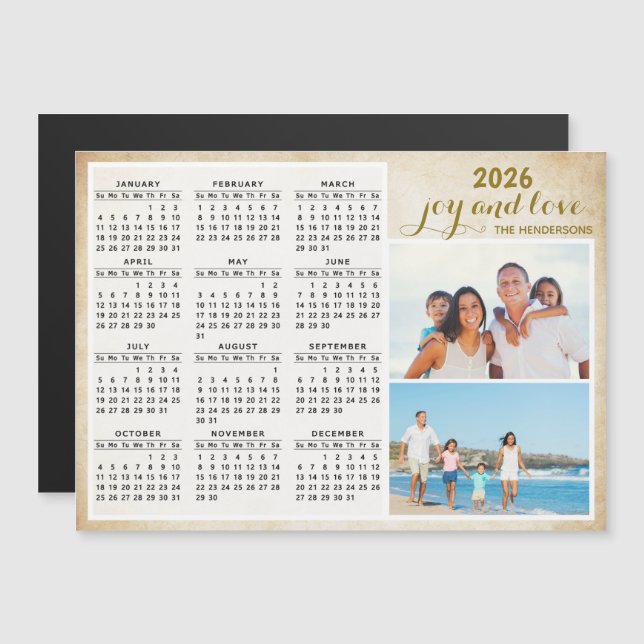 2026 Personalizado del imán del calendario (Anverso/Reverso)