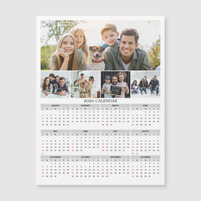 2026 Personalized Family Photo Calendar Magnet (Anverso)
