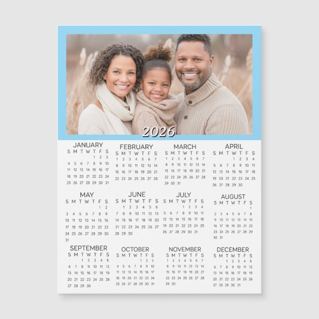 2026 Personalized Photos Mini Calendar (Anverso)