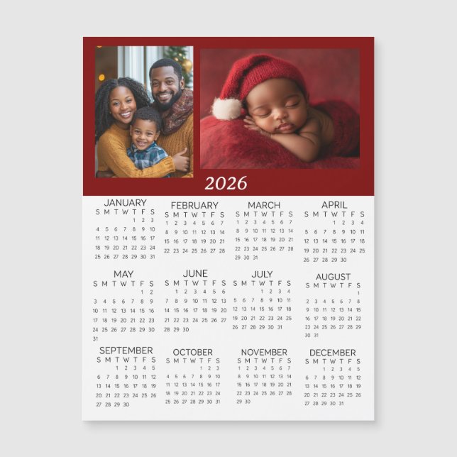 2026 Personalized Photos Mini Calendar (Anverso)