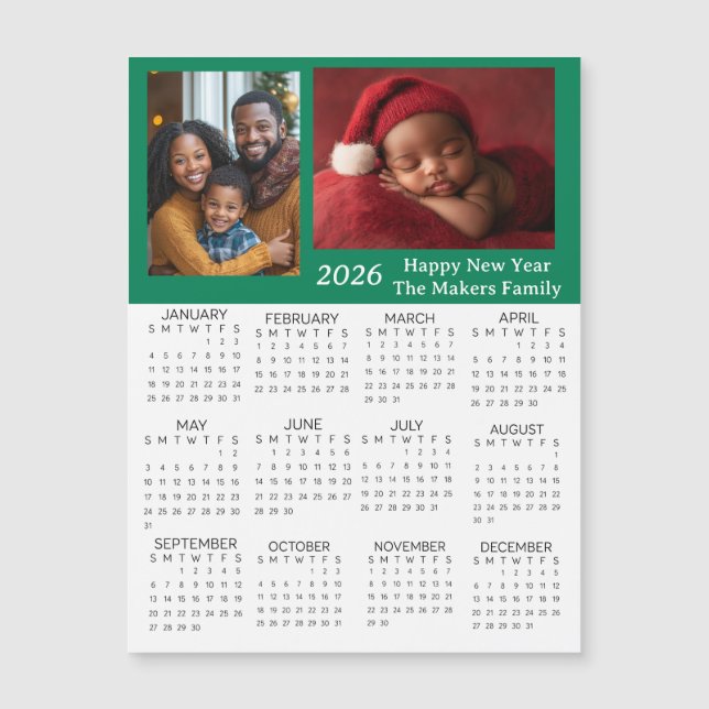 2026 Personalized Photos Mini Calendar (Anverso)