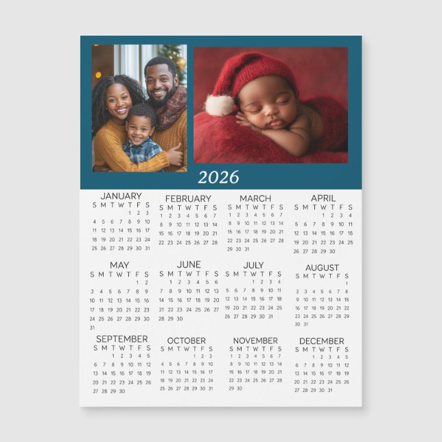 2026 Personalized Photos Mini Calendar (Anverso)