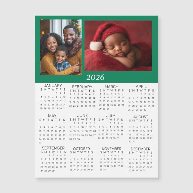 2026 Personalized Photos Mini Calendar (Anverso)