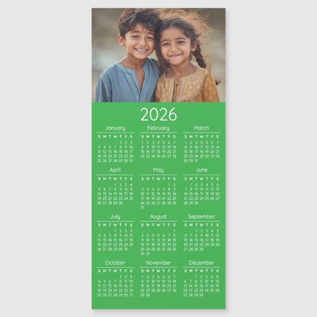 2026 Photo Calendar Kids Family Portrait (Anverso)