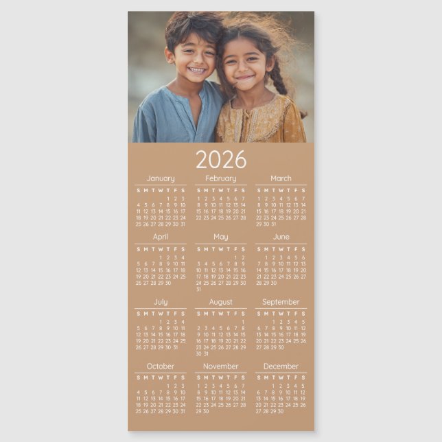2026 Photo Calendar Kids Family Portrait (Anverso)