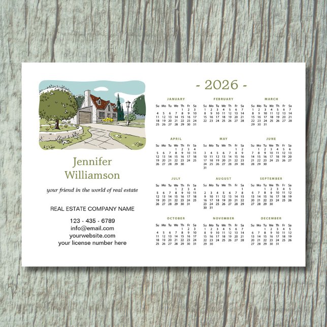 2026 Real Estate Agent Calendar House Magnet (Subido por el creador)