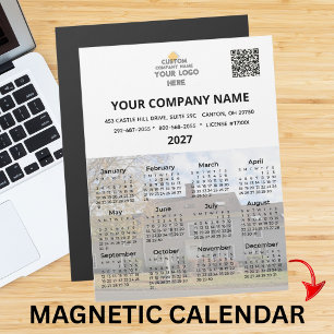 2027 Calendario Imán Logo QR de su Negocio Fotográ