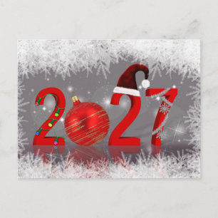 2027 Rojo Festivo Merry Navidad Año Nuevo