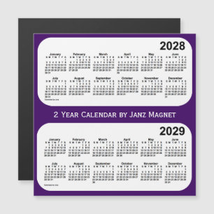 2028-2029 Purple 2 Year Calendar de Janz Magnet