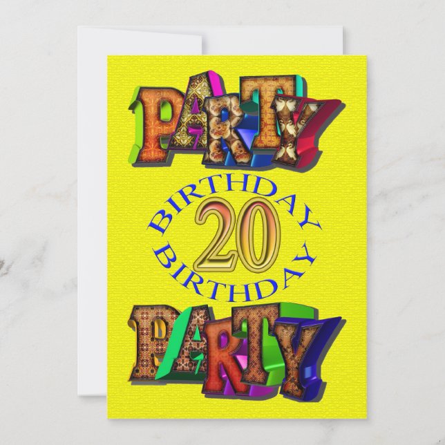 20.ª invitación a la fiesta de cumpleaños (Anverso)