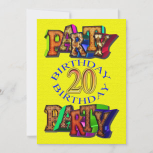 20.ª invitación a la fiesta de cumpleaños