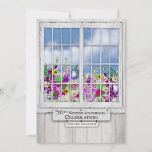 20.ª INVITACIÓN DEL Aniversario Boda, Rústica vent