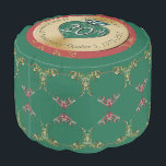 20.º aniversario de cualquier Boda Emerald Pouf<br><div class="desc">Desgraciadamente, un suntuoso puf para ELLA para honrar su vigésimo aniversario boda con un emblema cardíaco y un texto medallón, ¡¿qué tan especial es eso?! Gráficos rosas grises y platinos con mi patrón de corazón rosa inspirado en Faberge. Si quieres cualquier personalización o ilustracion hecho solo para ti, sólo envíame...</div>