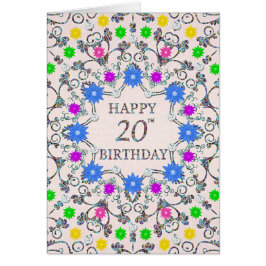 20.º cumpleaños Flores abstractas 