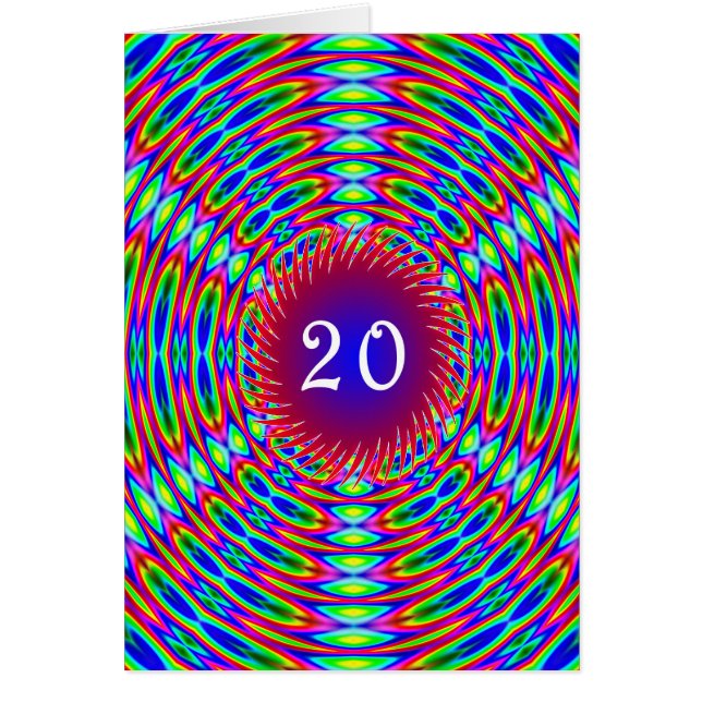 20.º Cumpleaños Resumen Trippy Swirls (Frente)