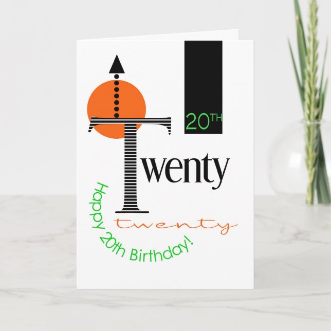 20.º diseño gráfico de tarjetas de cumpleaños (Anverso)