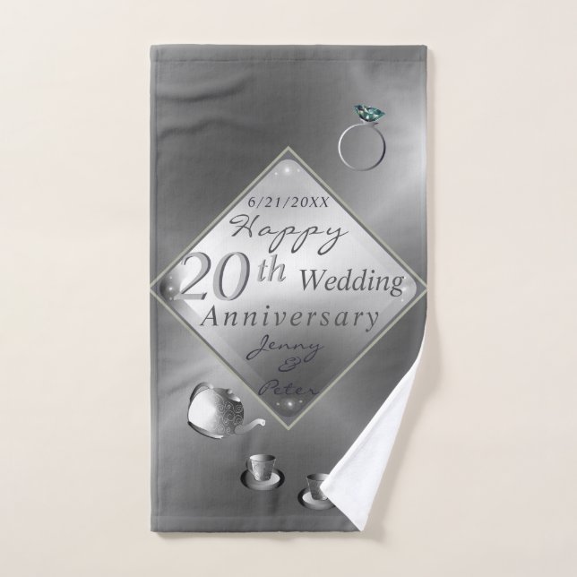 20.º juego de toallas de baño para el aniversario  (Toalla de mano)