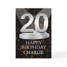 20.º Nacimiento Alarma Tarjeta de Nombre