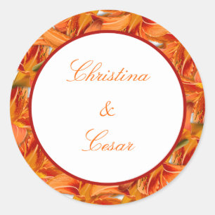 20 - 1.5" Naranja de Pegatinas favoritos Tiger Lil