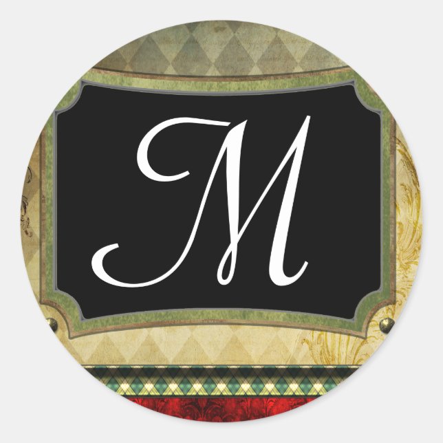 20 - 1,5 Navidades de monograma de Sello para sobr (Anverso)