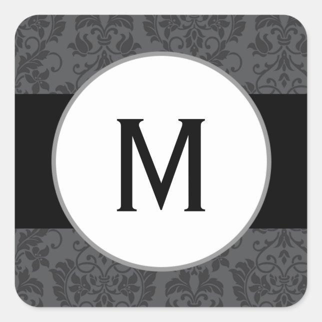 20 - 1,5" negro Gothi formal gris del pegatina del (Anverso)