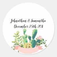20 - 1.5" Pegatinas favoritos Bohemian Cactus Succ