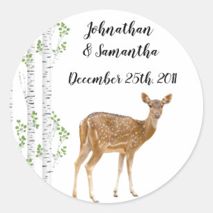 20 - 1.5" Pegatinas favoritos Deer Doe Woodland Bu