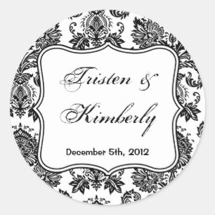 20 - 1.5" Pegatinas favoritos Lace de Damasco blan