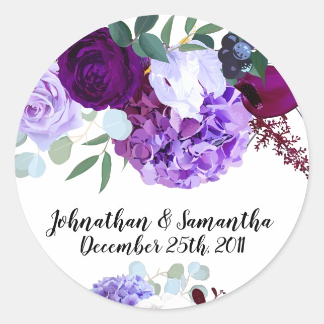 20 - 1.5" Pegatinas favoritos Lavender Hibiscus en (Anverso)