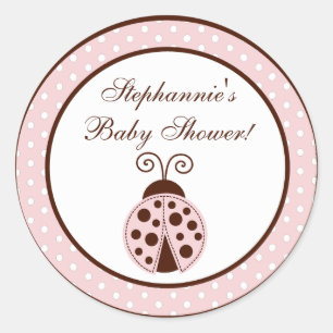 20-1.5" Pegatinas favoritos Pink Ladybug