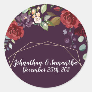 20 - 1.5" Pegatinas favoritos Plum Rosas púrpura o