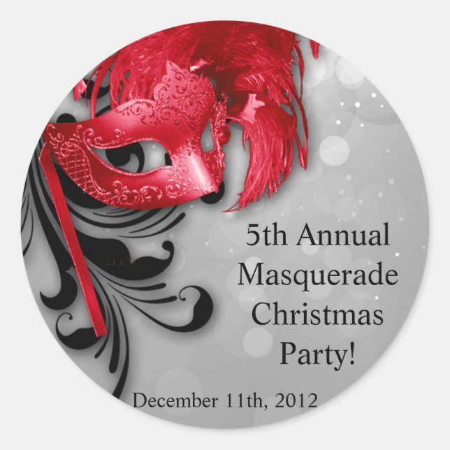 20 - 1.5" Pegatinas favoritos rojos en la mascarad (Anverso)