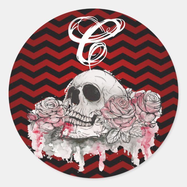 20 - 1.5 Rosa de cráneo de Sello para sobres gótic (Anverso)