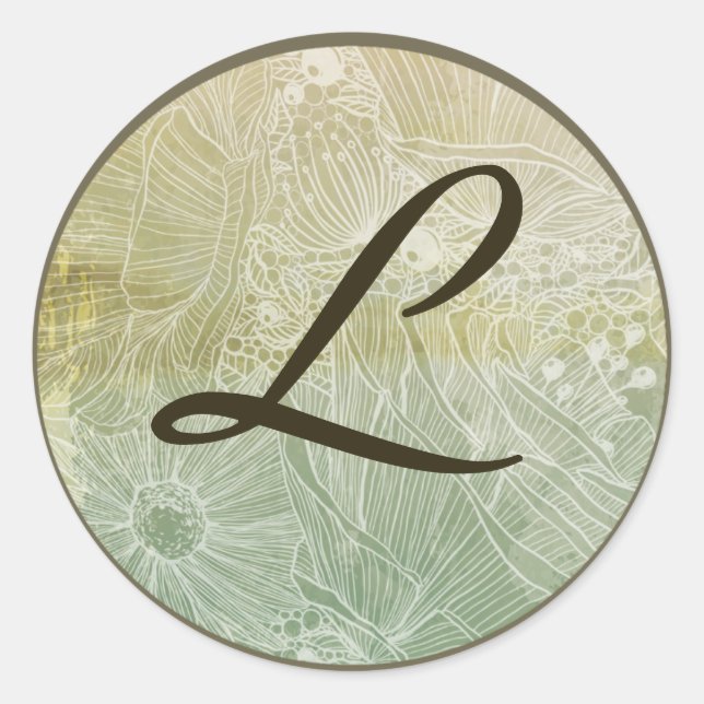 20 - 1.5 Sello para sobres Antigüedad floral vinta (Anverso)