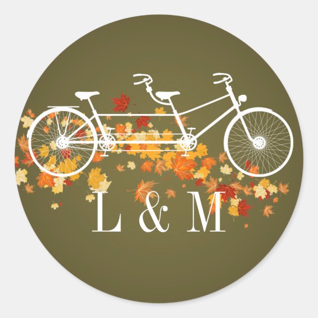 20 - 1.5 Sello para sobres Bicicleta doble marrón (Anverso)