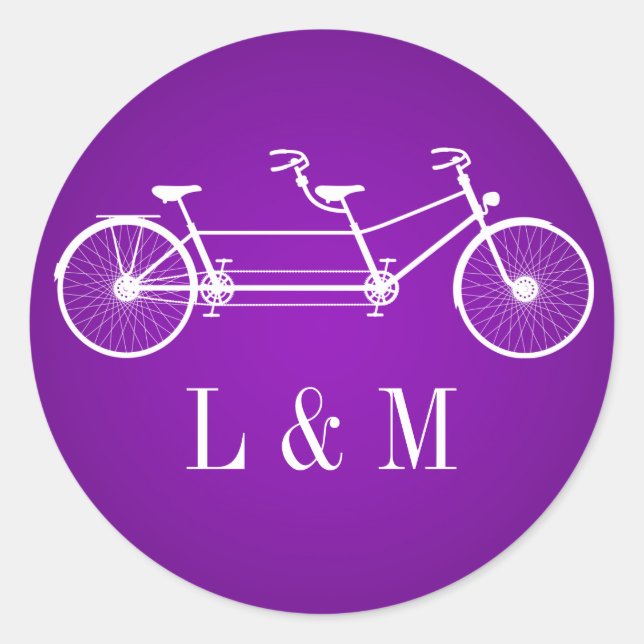 20 - 1.5 Sello para sobres Bicicleta Doble Púrpura (Anverso)