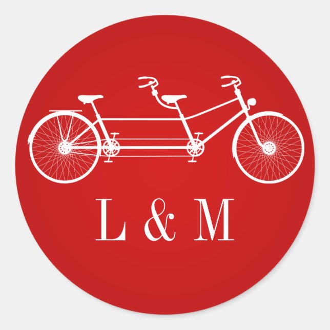 20 - 1.5 Sello para sobres Bicicleta doble roja si (Anverso)