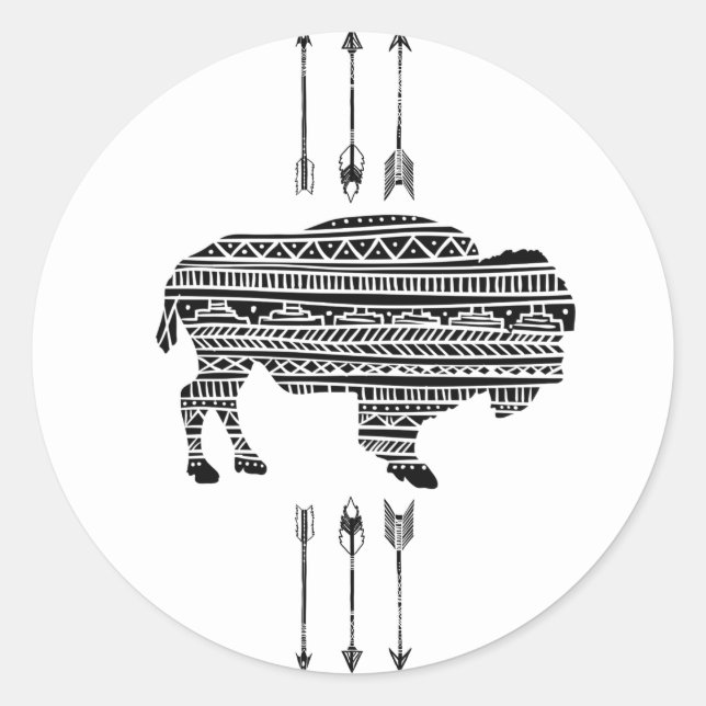 20 - 1.5 Sello para sobres Boho Búfalo Patter Trib (Anverso)