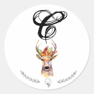 20 - 1.5 Sello para sobres boho venado Buck Head B