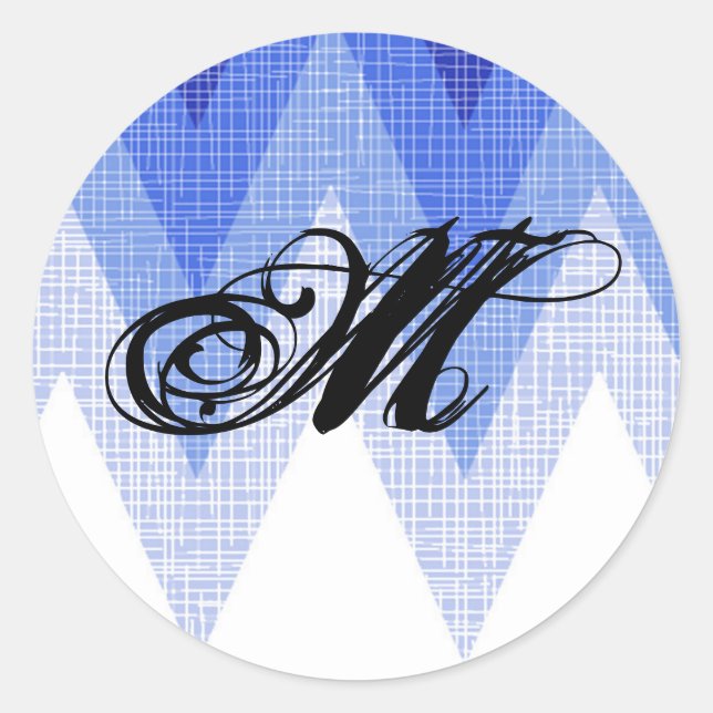 20 - 1.5 Sello para sobres Chevron Azul Ombre (Anverso)