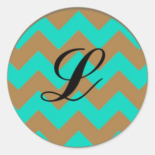 20 - 1.5 Sello para sobres Chevron Brown & Seafoam