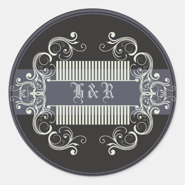 20 - 1.5 Sello para sobres de Black Tie Afair Gray (Anverso)